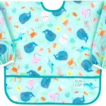 Bumkins Sleeved Bib Baby Bib, Toddler Bib, Smock, Waterproof Fabric, Fits Ages 6-24 Months